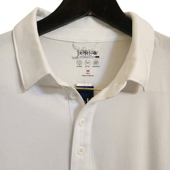 NWT J. Crew Performance Polo Shirt With COOLMAX® Technology White M Tall - Picture 6 of 10